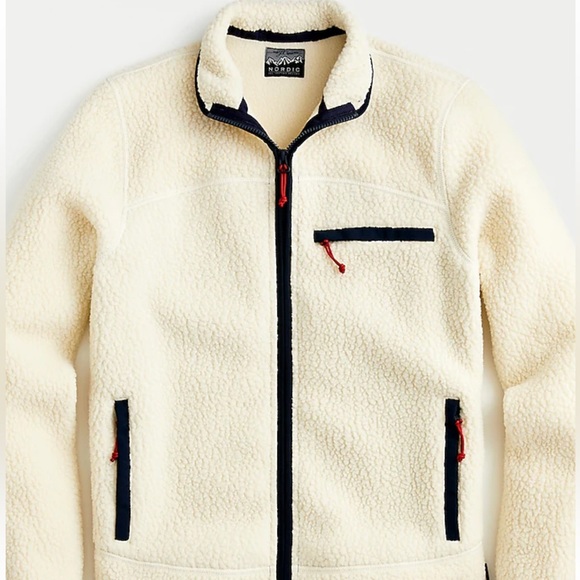 J. Crew Jackets & Coats Mens White Sherpa Jacket Poshmark